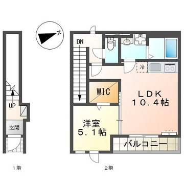 アヴェリア(1LDK/2階)の間取り写真
