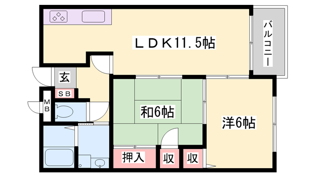 ビューハーモニー(2LDK/5階)の間取り写真