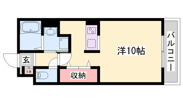 CONTINENT花影Ⅰ(1K/1階)の間取り写真
