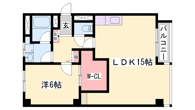 シャルムヒメゴー(1LDK/12階)の間取り写真