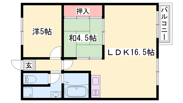 パークハイツ(2LDK/2階)の間取り写真