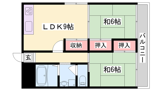 福沢ビル(2LDK/4階)の間取り写真