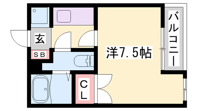 ジュネス白国(1K/2階)の間取り写真