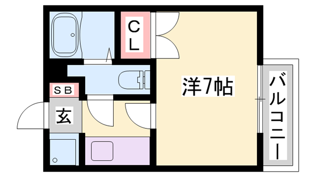 ジュネス白国(1K/2階)の間取り写真