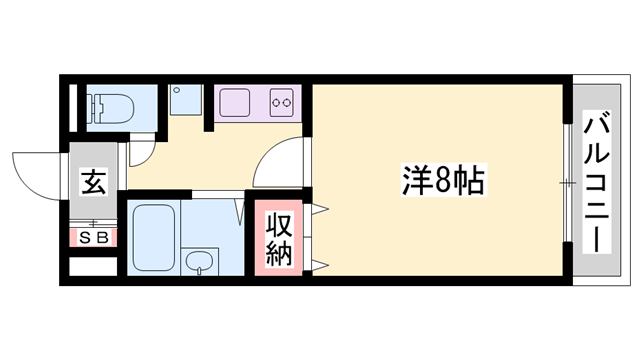 プチタウン(1K/2階)の間取り写真