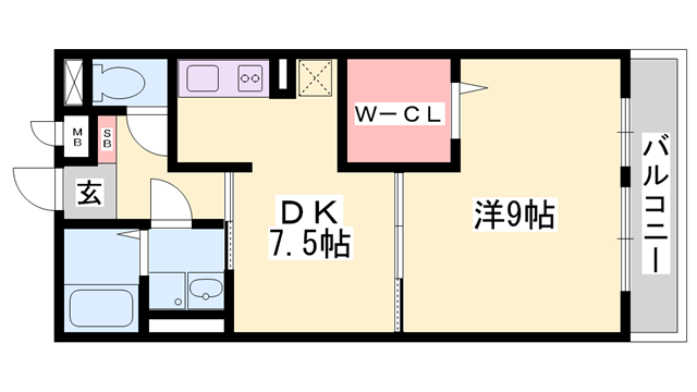 サンテ・レザンジュ A棟(1DK/2階)の間取り写真