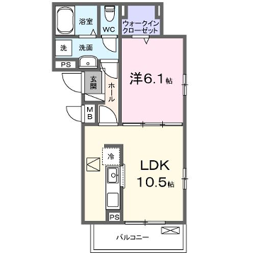 SUNLIT 三木(1LDK/1階)の間取り写真