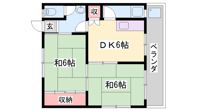 石川マンション(2DK/2階)の間取り写真