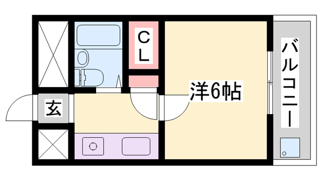 ロイヤル東加古川(1K/3階)の間取り写真