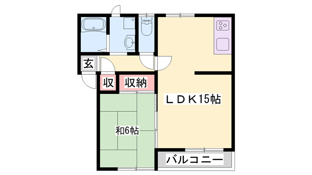 パークシティ・タキノ(1LDK/1階)の間取り写真