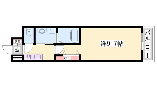 アリュール(1K/1階)の間取り写真