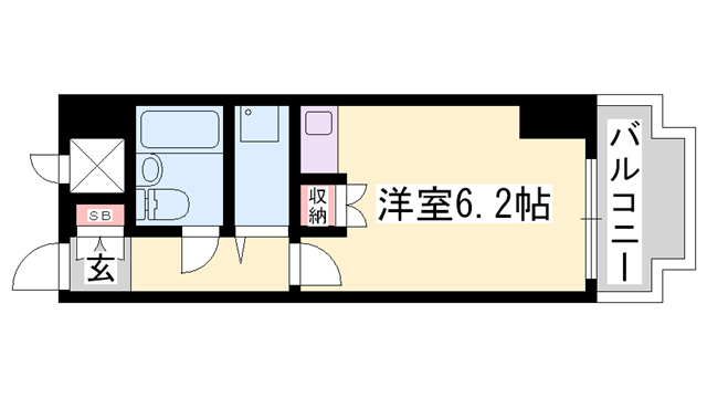 藤和シティコア姫路駅前(ワンルーム/3階)の間取り写真