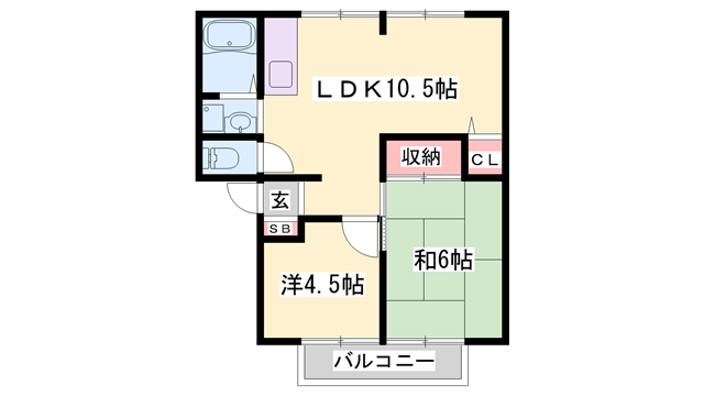 カサベルデ中澤(2LDK/1階)の間取り写真