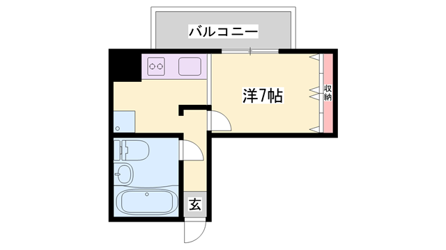 東今宿中村コーポ1(1K/6階)の間取り写真