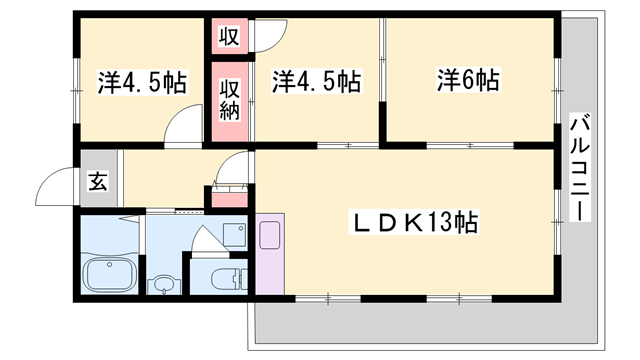 グランレナジア姫路(3LDK/3階)の間取り写真