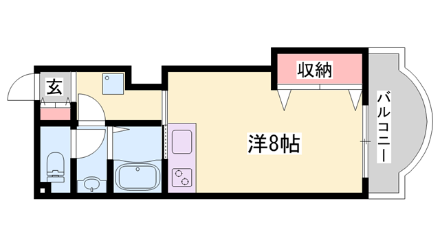 ハローハイツ(ワンルーム/3階)の間取り写真