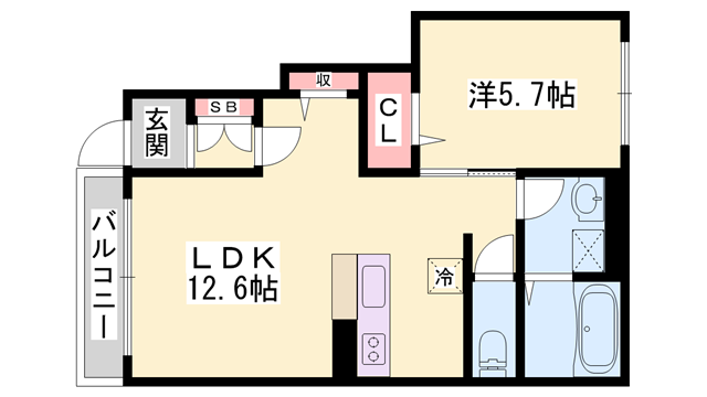 ハイムメゾン白鳥台(1LDK/1階)の間取り写真