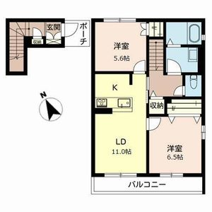 シャーメゾンヴェルデ(2LDK/2階)の間取り写真