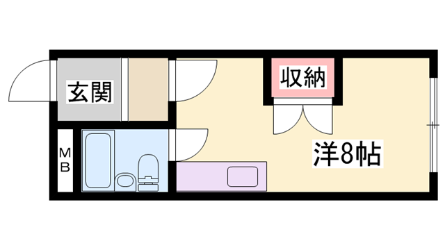 シュロス宮西(ワンルーム/2階)の間取り写真