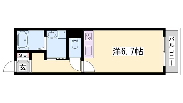 マンション マタージュ(ワンルーム/2階)の間取り写真