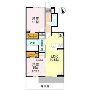 D-ROOM江井島(2LDK/1階)の間取り写真