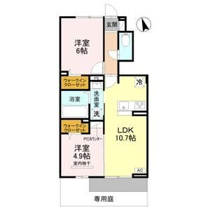 D-ROOM江井島(2LDK/1階)の間取り写真