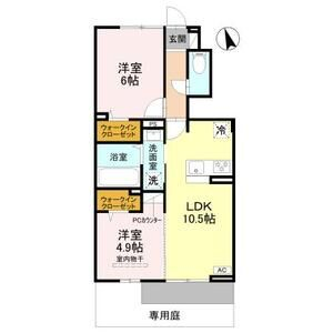 D-ROOM江井島(2LDK/1階)の間取り写真