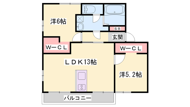 ハイツフローレンス(2LDK/2階)の間取り写真