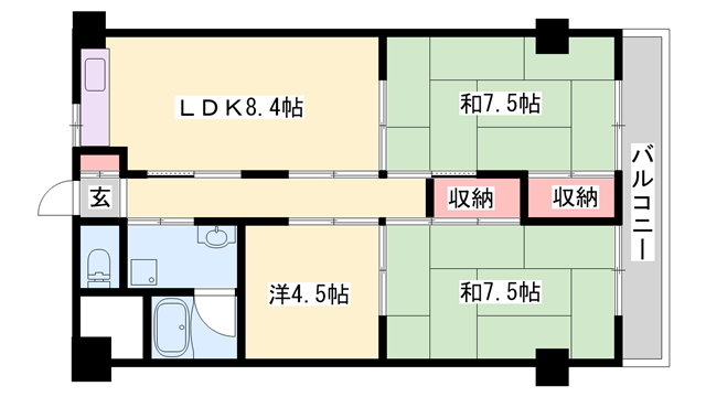 ラフェスタ加西(3LDK/3階)の間取り写真