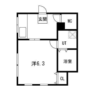 ハイツしらさぎ(1K/2階)の間取り写真
