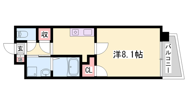 ESレジデンス(1K/3階)の間取り写真