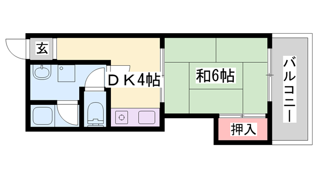 プレジデントふくなが(1DK/3階)の間取り写真