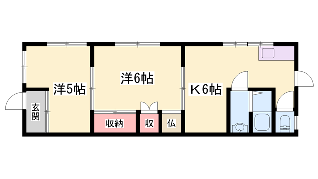 冨士アパート(2K/1階)の間取り写真