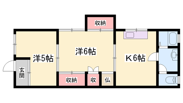 冨士アパート(2K/2階)の間取り写真