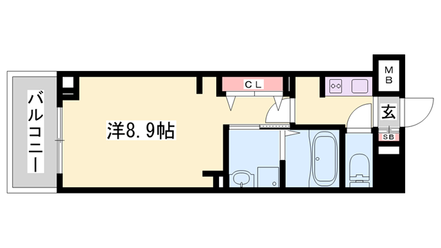 ザ ベース東姫路(1K/5階)の間取り写真