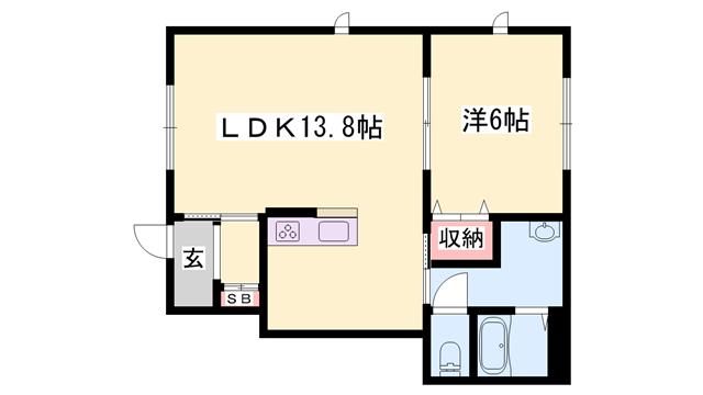 シャーメゾンJACK&BETTY(1LDK/1階)の間取り写真