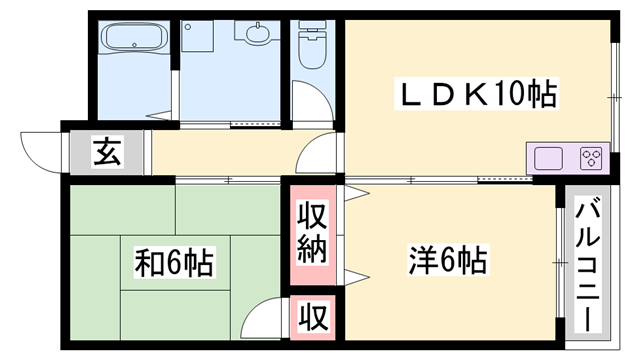 リノスタイル西明石(2LDK/4階)の間取り写真