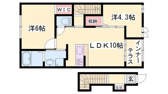 アルブルーム(2LDK/2階)の間取り写真