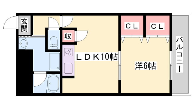 住吉マンション(1LDK/4階)の間取り写真