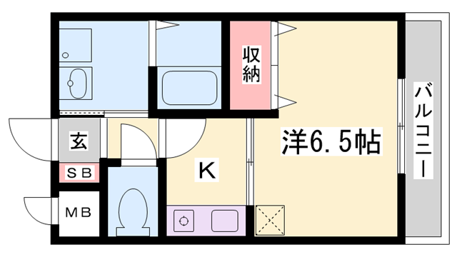 ポポラーレ(1K/2階)の間取り写真