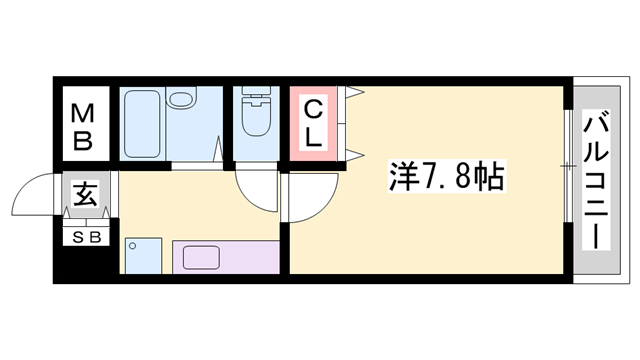 フロンティア21(1K/2階)の間取り写真