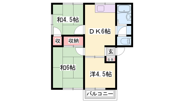 メゾンK(3DK/1階)の間取り写真