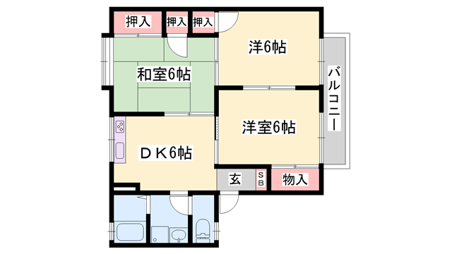 ヒダリタカバネ526(3DK/2階)の間取り写真