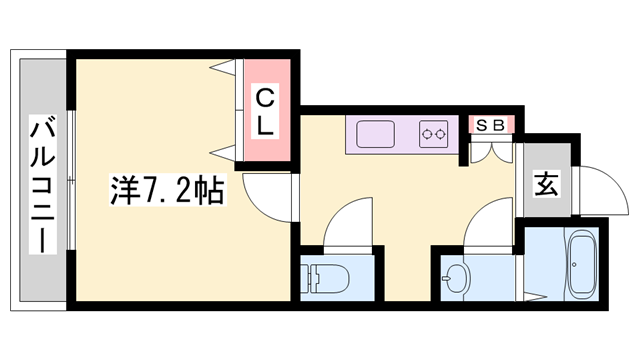イーストROAD手柄(1K/1階)の間取り写真