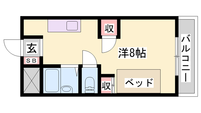 MY-R太子(ワンルーム/1階)の間取り写真
