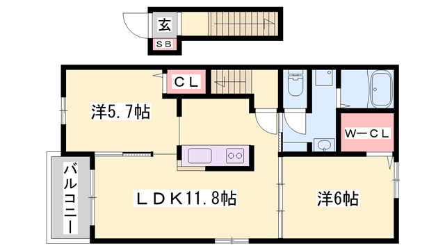 プレミアージュ(2LDK/2階)の間取り写真