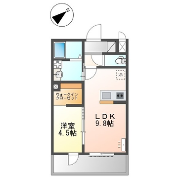 ロイヤルコート・A(1LDK/1階)の間取り写真
