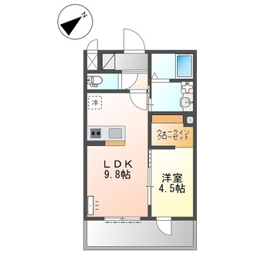 ロイヤルコート・A(1LDK/2階)の間取り写真