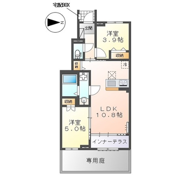 ヴィラ ステートリー(2LDK/1階)の間取り写真