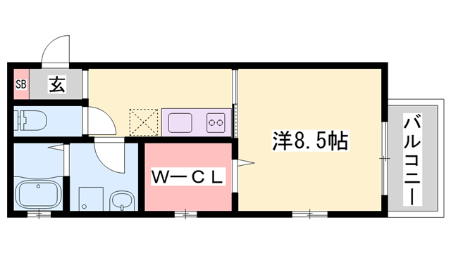 キラーナコート(1K/2階)の間取り写真